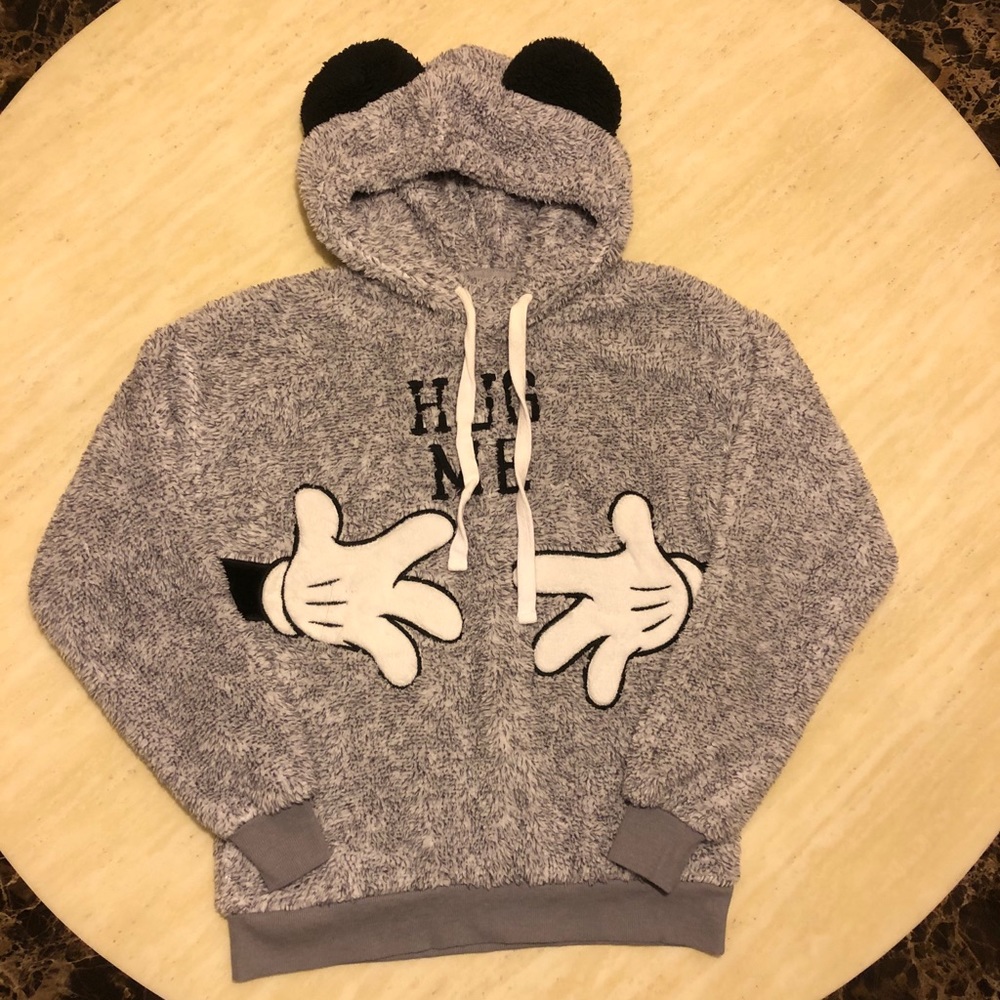 New Disney Mickey Mouse Soft Fuzzy Hoodie